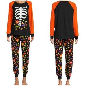 Way to Celebrate Glow in The Dark Women's Halloween 2 Piece Pajama Set - Size 2X
